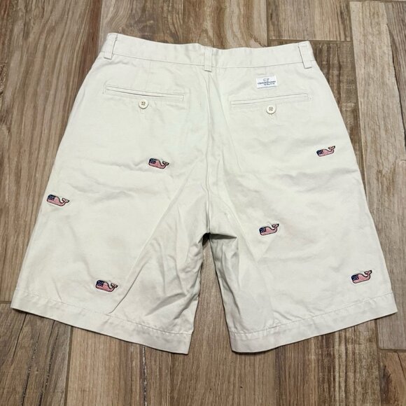 Vineyard Vines All Over Whale USA Flag Mens Deck Lounge Club Shorts - Picture 3 of 3